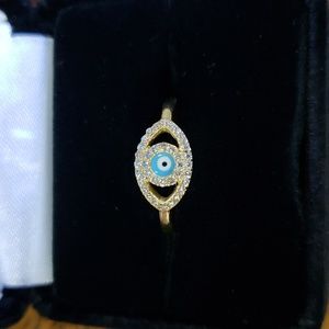 Gold Vermeil Sterling Evil Eye Ring 8.5